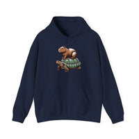 Funny Capybara Riding Turtle Design Unisex Hoodie