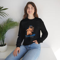 Sunglasses Capybara Skateboarding Vibes Unisex Sweatshirt