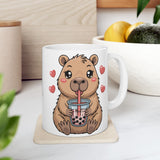 Bubble Tea Bliss with Capy Ceramic Mug