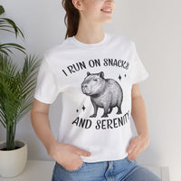 I Run On Snacks And Serenity Capybara Unisex T-Shirt