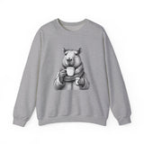 Cozy Capybara Drinking Coffee Mug Unisex Sweatshirt