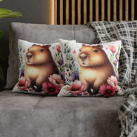 Floral Capybara Bliss Pillowcase