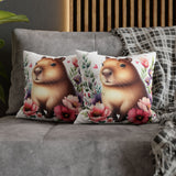 Floral Capybara Bliss Pillowcase