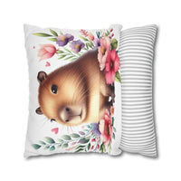 Floral Capybara Bliss Pillowcase