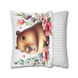 Floral Capybara Bliss Pillowcase