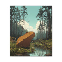 Ghibli Style Capy in the Wild Canvas Print