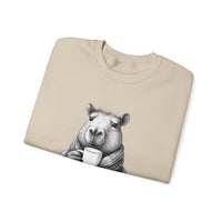 Cozy Capybara Drinking Coffee Mug Unisex Sweatshirt