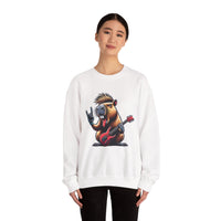 Rockstar Capybara with Electric Guitar Unisex Sweatshirt