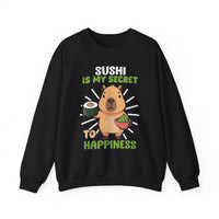 Sushi Is My Secret To Happiness Capybara Unisex Sweatshirt