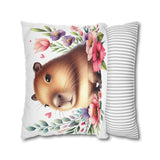 Floral Capybara Bliss Pillowcase
