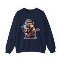 Rockstar Capybara with Electric Guitar Unisex Sweatshirt