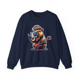 Rockstar Capybara with Electric Guitar Unisex Sweatshirt