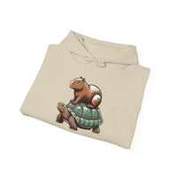 Funny Capybara Riding Turtle Design Unisex Hoodie