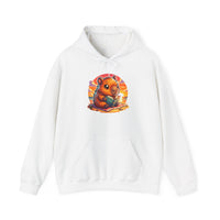 Adorable Capybara Sunset Reading Vibes Unisex Hoodie