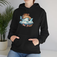 Sleepy Capybara Dreaming on Cloud Pillow Unisex Hoodie