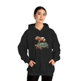 Funny Capybara Riding Turtle Design Unisex Hoodie