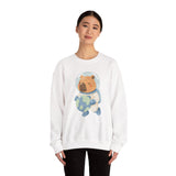 Astronaut Capybara Holding Earth Unisex Sweatshirt