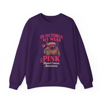 Capybara October Pink Breast Cancer Support Unisex Sweatshirt