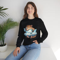 Sleepy Capybara Dreaming on Cloud Pillow Unisex Sweatshirt