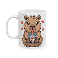 Bubble Tea Bliss with Capy Ceramic Mug