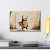Autumn Stroll Capybara Cozy Vibes Canvas Print