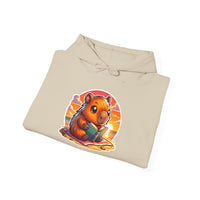 Adorable Capybara Sunset Reading Vibes Unisex Hoodie