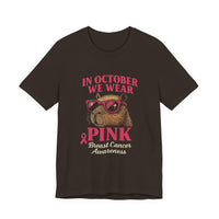Capybara October Pink Breast Cancer Support Unisex T-Shirt