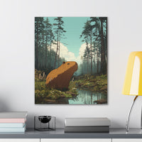 Ghibli Style Capy in the Wild Canvas Print