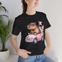Stylish Capybara Car Adventure Unisex T-Shirt