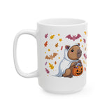 Ghost Capybara Trick or Treat Ceramic Mug