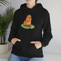 Royal Capybara On Lily Pad Unisex Hoodie