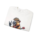 Rockstar Capybara with Electric Guitar Unisex Sweatshirt