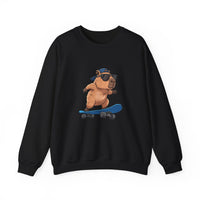 Sunglasses Capybara Skateboarding Vibes Unisex Sweatshirt