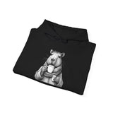 Cozy Capybara Drinking Coffee Mug Unisex Hoodie