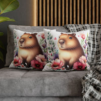 Floral Capybara Bliss Pillowcase