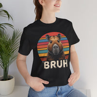 Retro Capybara Bruh Expression Unisex T-Shirt