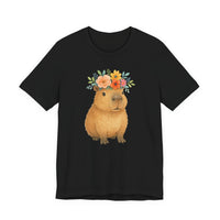 Boho Floral Capybara Aesthetic Unisex T-Shirt