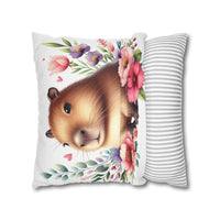 Floral Capybara Bliss Pillowcase