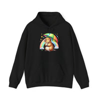 Cute Capybara Under Rainbow Umbrella Unisex Hoodie