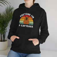 Pretend Im A Capybara Retro Sunset Unisex Hoodie
