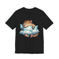 Sleepy Capybara Dreaming on Cloud Pillow Unisex T-Shirt