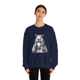 Cozy Capybara Drinking Coffee Mug Unisex Sweatshirt