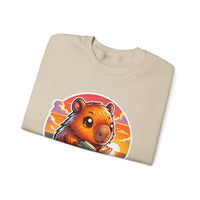 Adorable Capybara Sunset Reading Vibes Unisex Sweatshirt