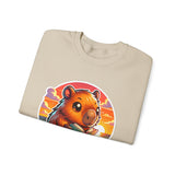 Adorable Capybara Sunset Reading Vibes Unisex Sweatshirt