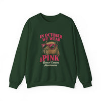 Capybara October Pink Breast Cancer Support Unisex Sweatshirt
