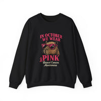 Capybara October Pink Breast Cancer Support Unisex Sweatshirt