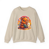 Adorable Capybara Sunset Reading Vibes Unisex Sweatshirt