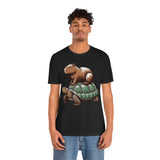 Funny Capybara Riding Turtle Design Unisex T-Shirt