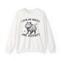I Run On Snacks And Serenity Capybara Unisex Sweatshirt