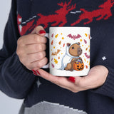 Ghost Capybara Trick or Treat Ceramic Mug